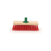 11.5" Stiff Red PVC Broom Head Stiff Outdoor Brush Head with Bracket